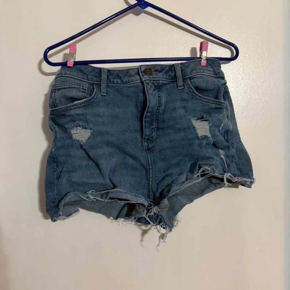Women’s Distressed Denim Shorts - Blue